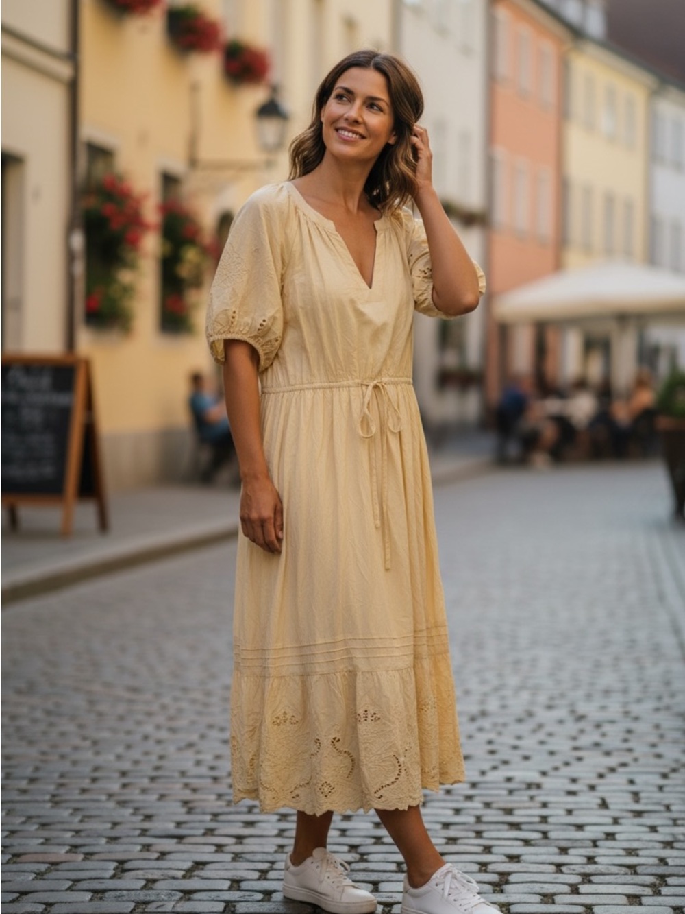 Women's Buttercup Yellow Dress with Tie Waist